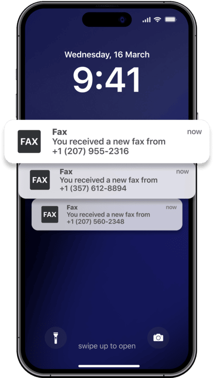 Receiving a fax on Fax App for iPhone