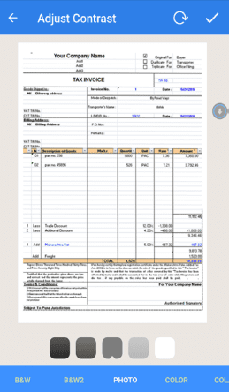 editing a document inside the easy fax app