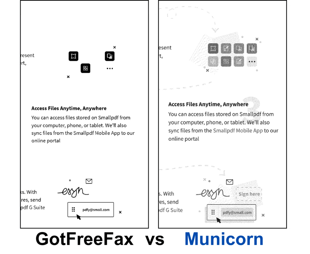 municorn vs gotfreefax image quality difference