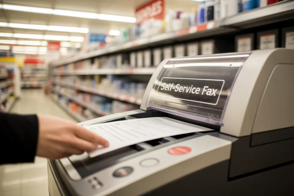 self-service fax machine at staples