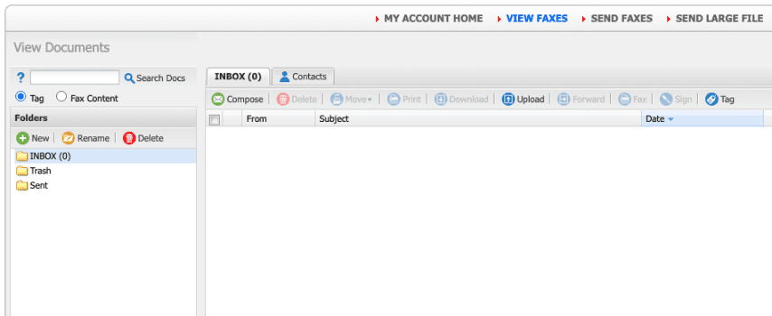 eFax inbox