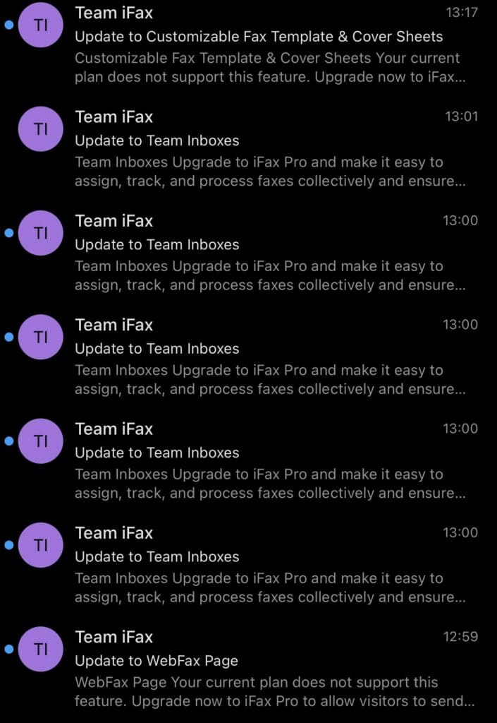 emails sent
