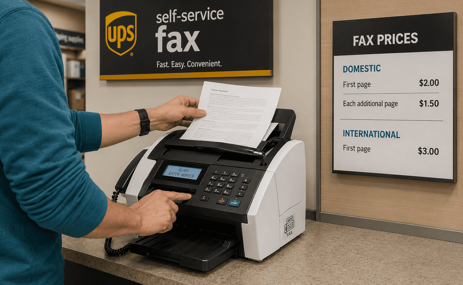 sending a fax at the ups store