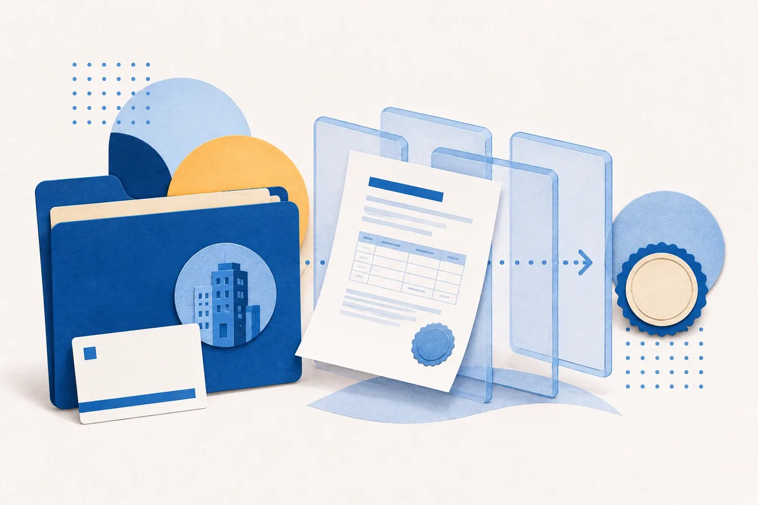 Illustration of several tax forms meant to be faxed to IRS