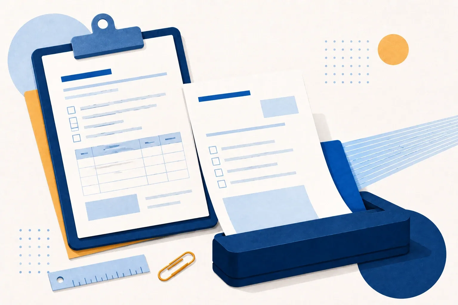 Illustration of tax forms